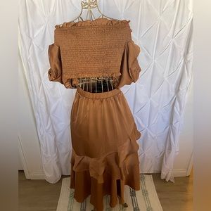 REBDOLLS brown satin set